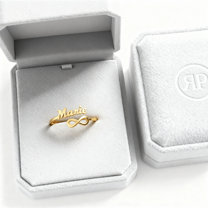 Regulowany pierścionek z imieniem "Eternal Bond"