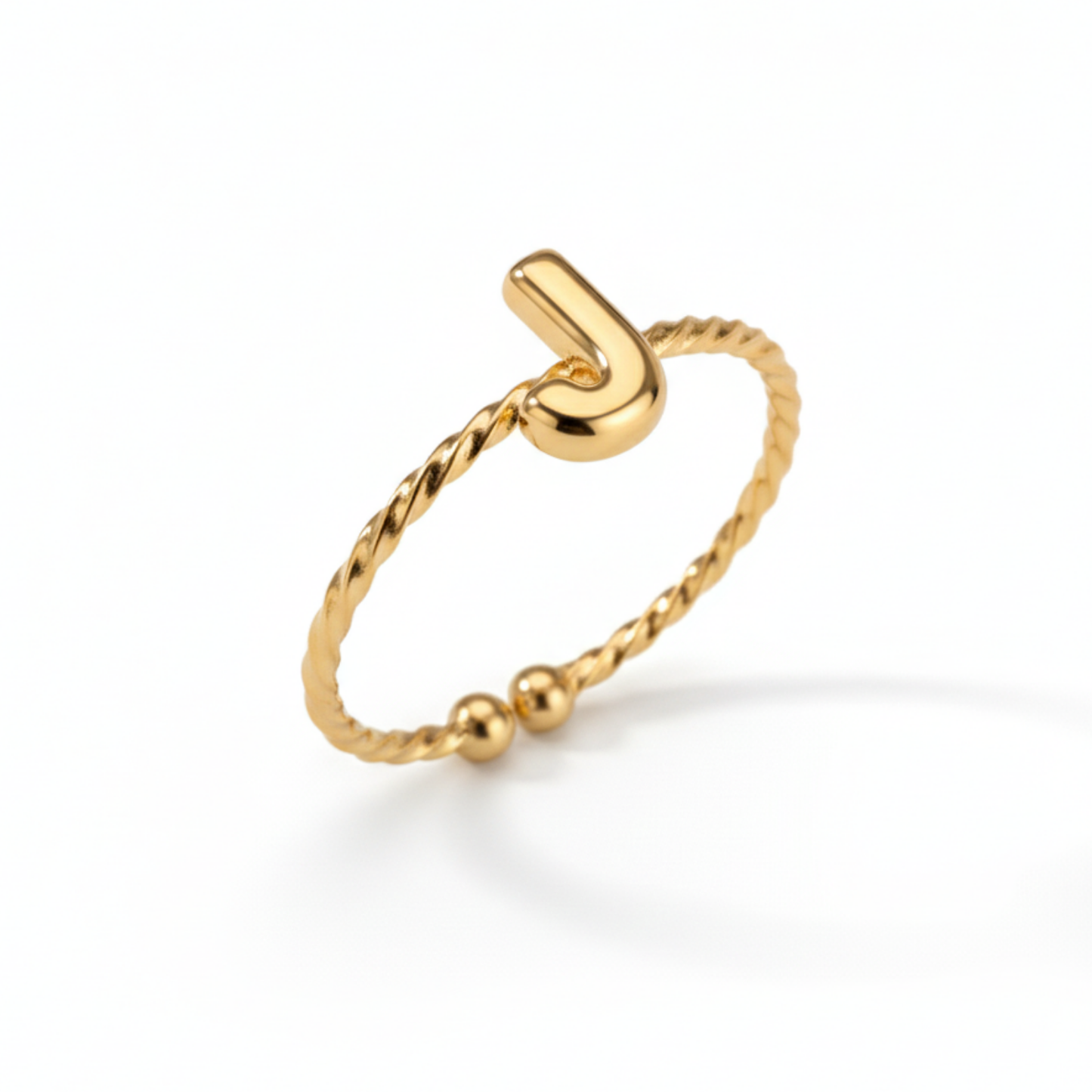 Regulowany pierścionek z literą "Minimalistyczny"