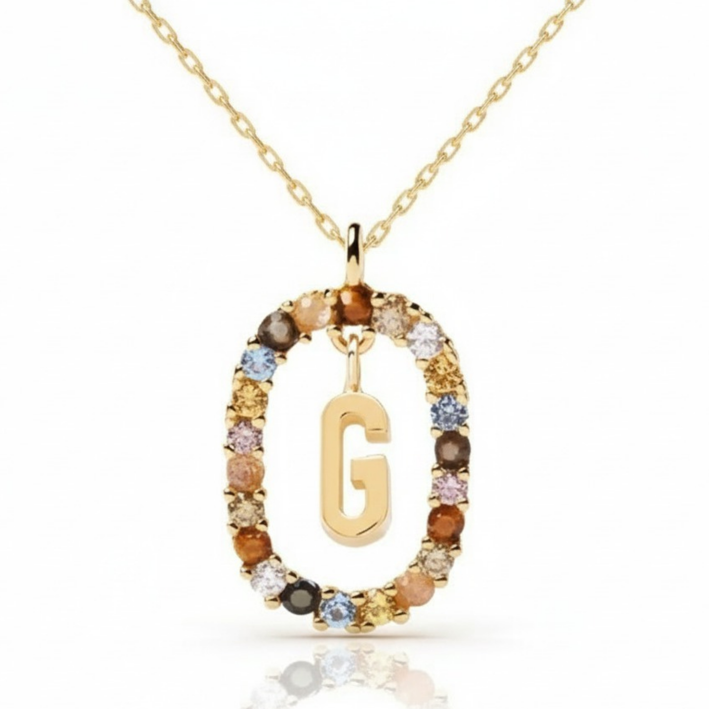 Naszyjnik z literą "Rainbow"