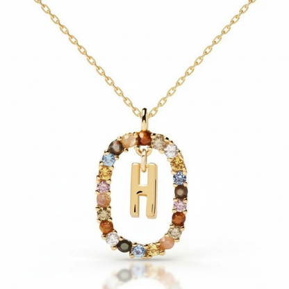 Naszyjnik z literą "Rainbow"