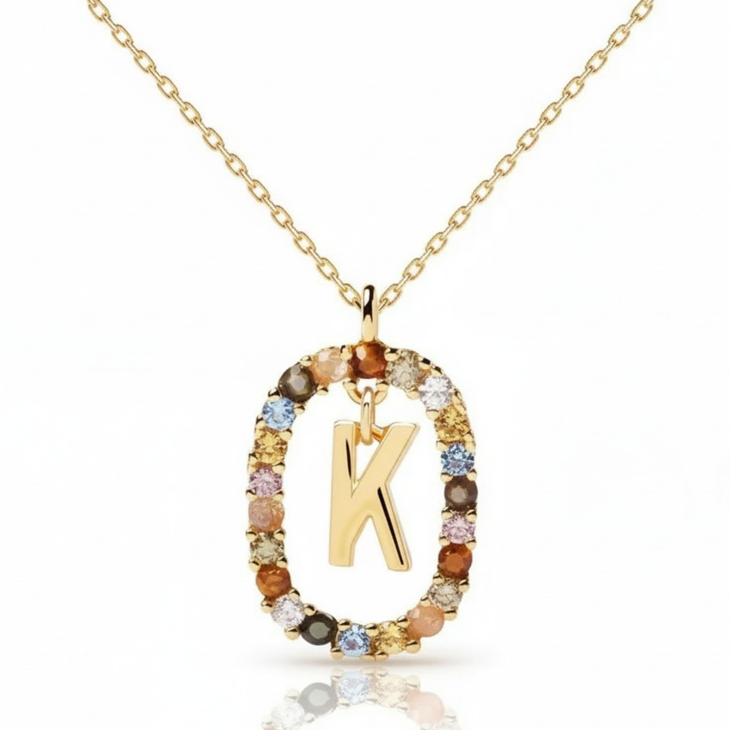 Naszyjnik z literą "Rainbow"