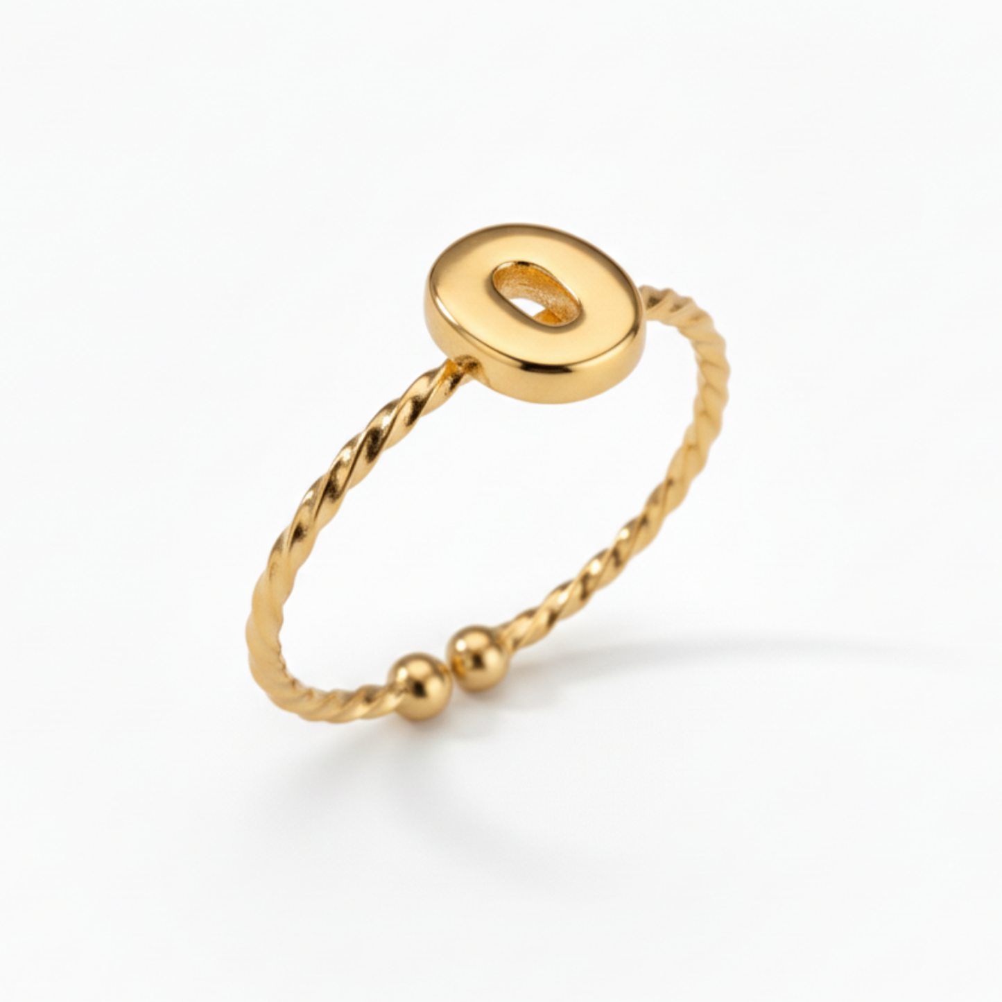 Regulowany pierścionek z literą "Minimalistyczny"