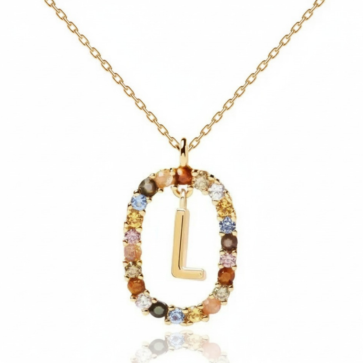 Naszyjnik z literą "Rainbow"