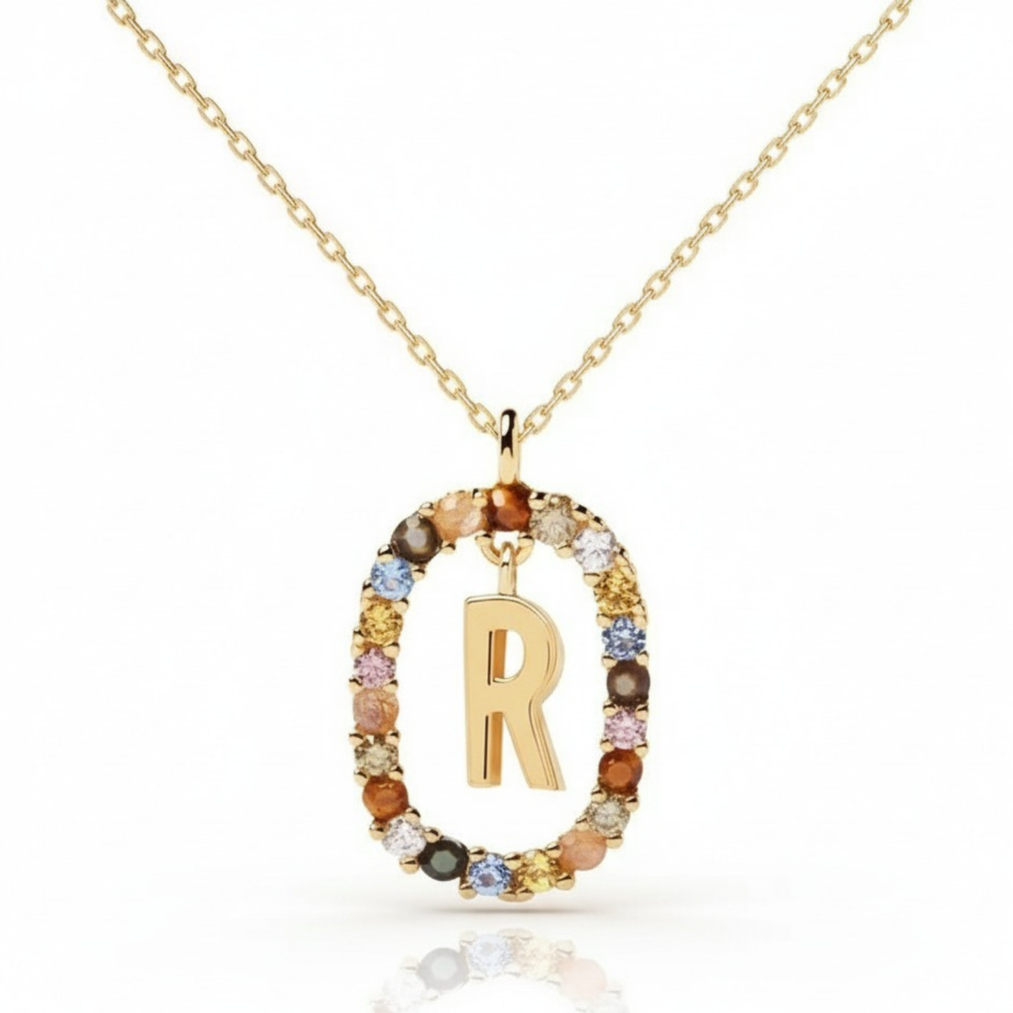 Naszyjnik z literą "Rainbow"