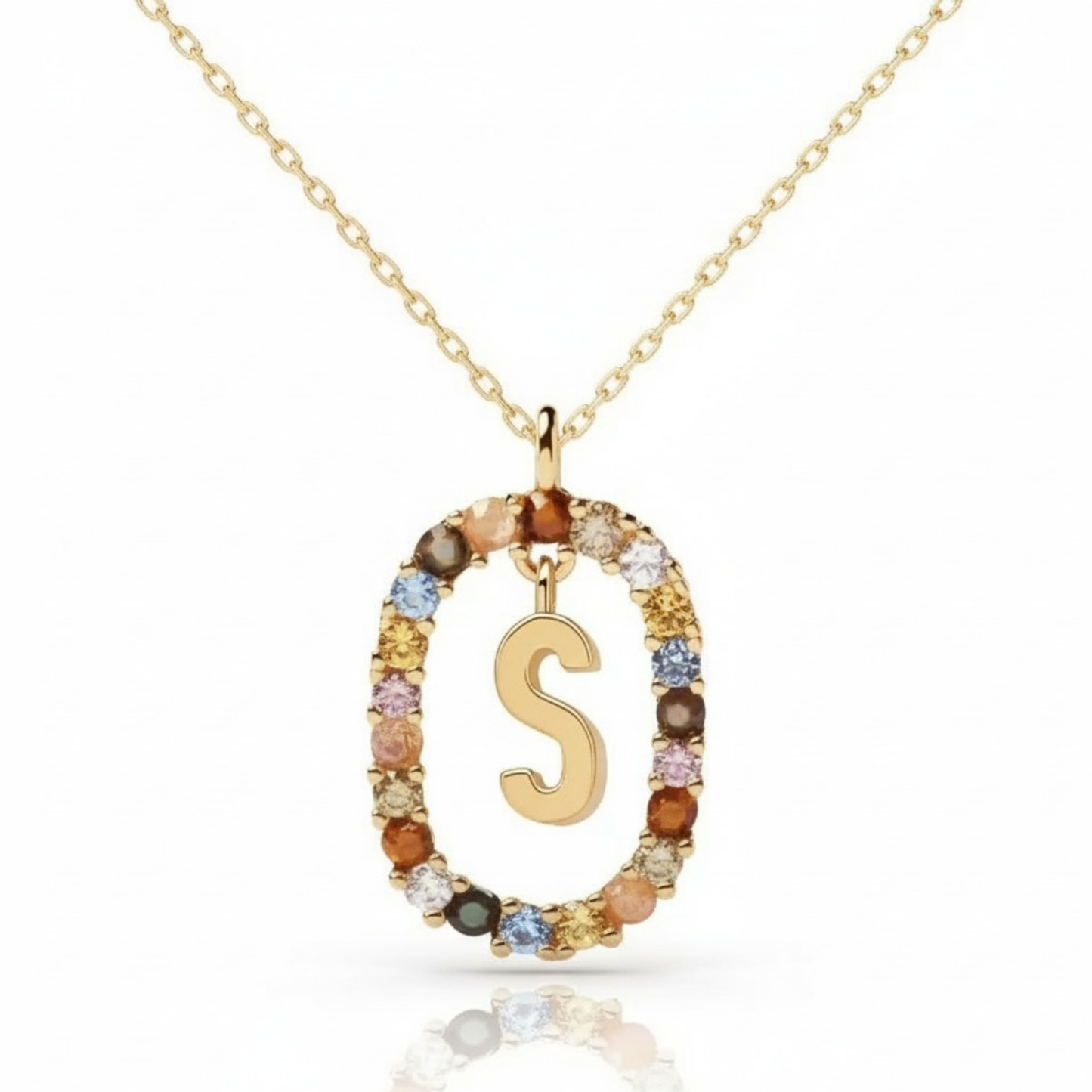 Naszyjnik z literą "Rainbow"