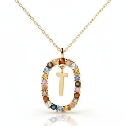 Naszyjnik z literą "Rainbow"