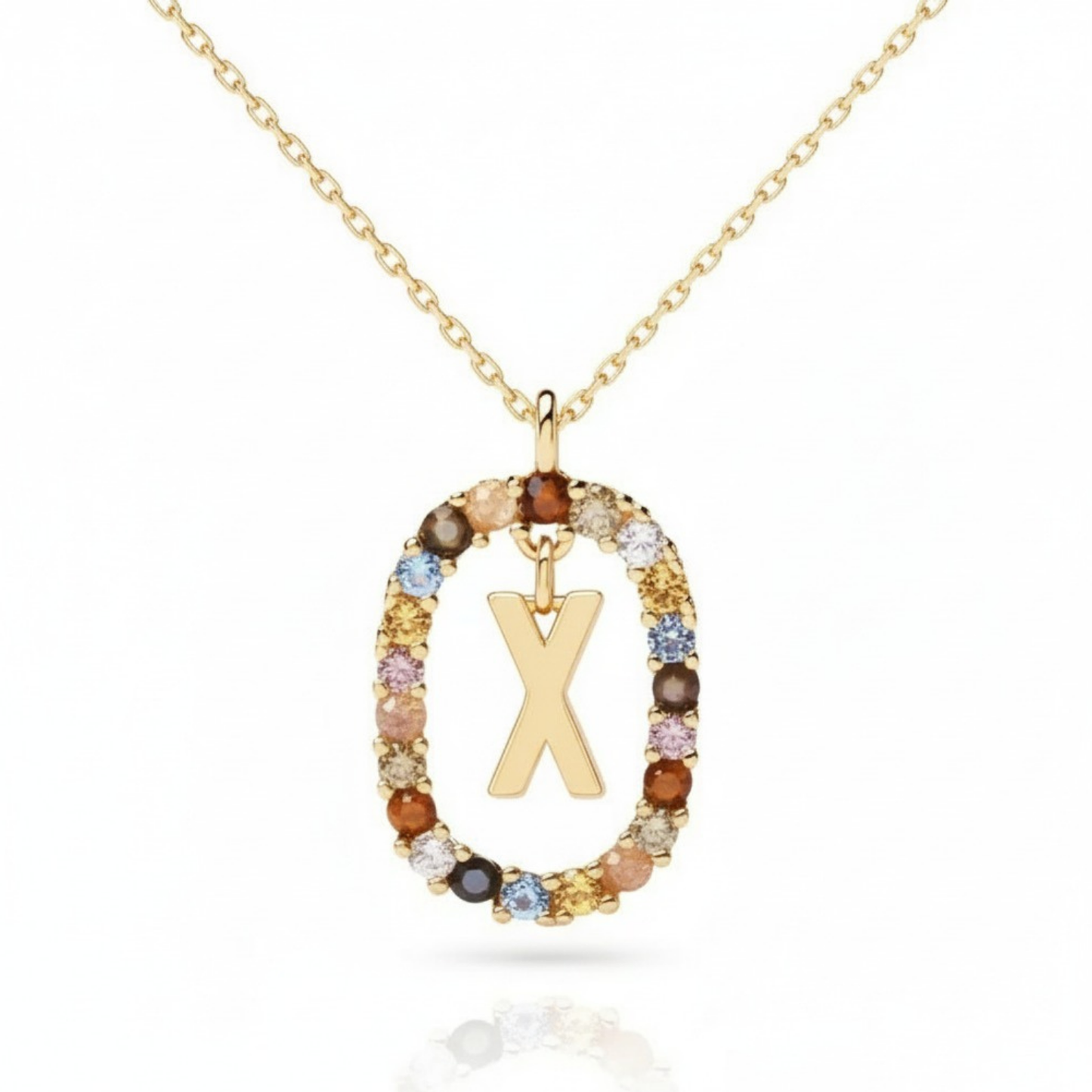 Naszyjnik z literą "Rainbow"