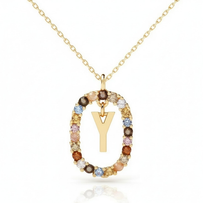 Naszyjnik z literą "Rainbow"