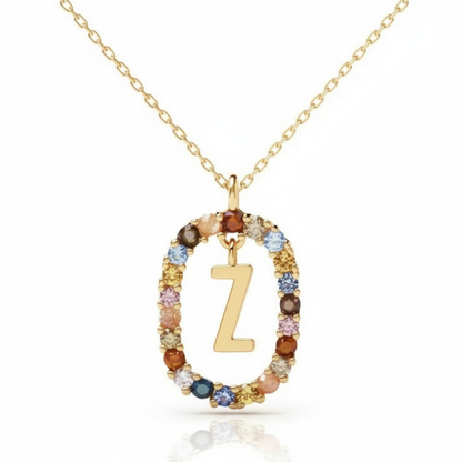 Naszyjnik z literą "Rainbow"