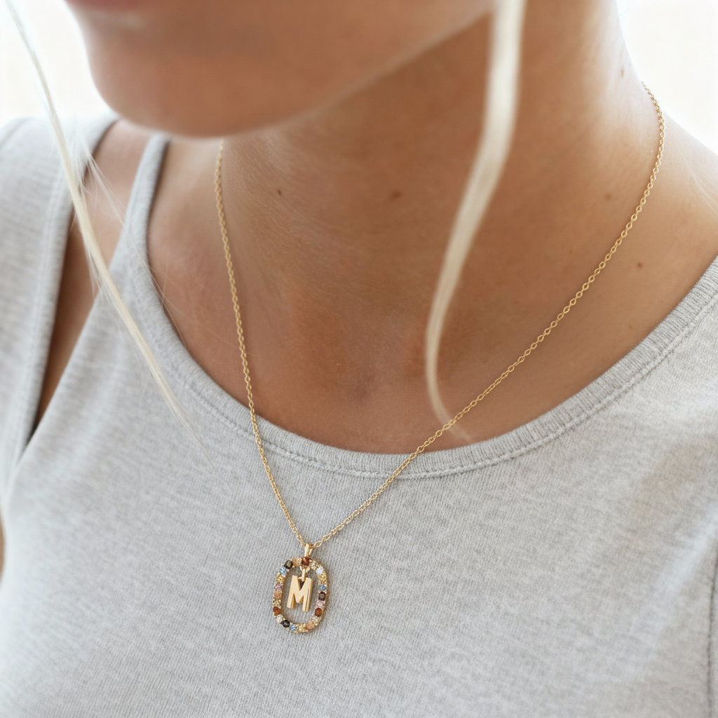 Naszyjnik z literą "Rainbow"