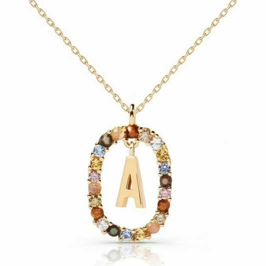 Naszyjnik z literą "Rainbow"