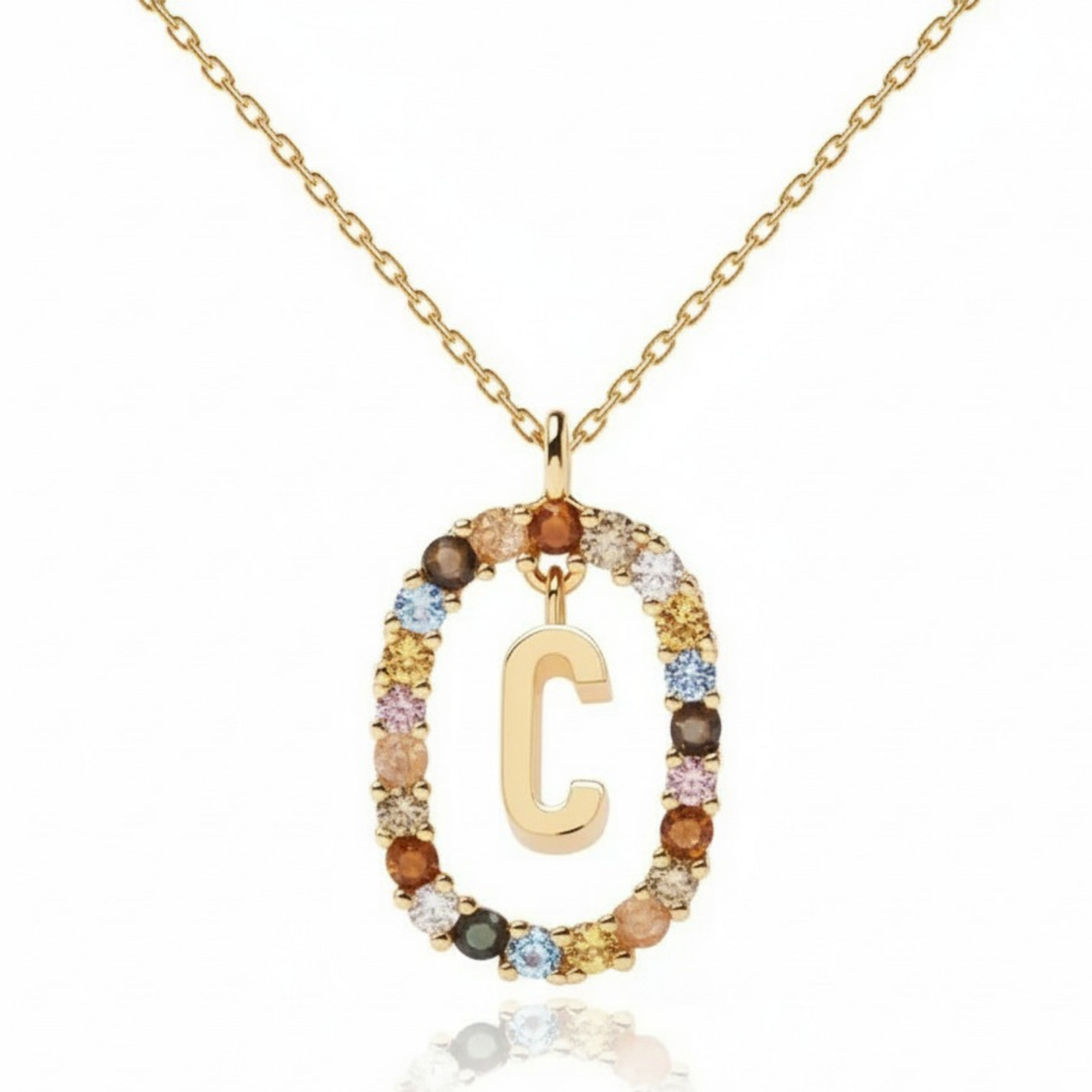 Naszyjnik z literą "Rainbow"