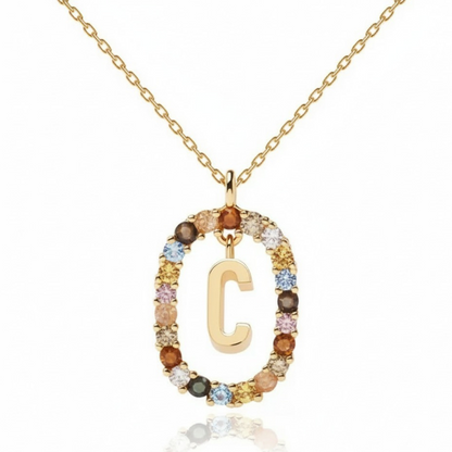 Naszyjnik z literą "Rainbow"