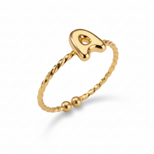 Regulowany pierścionek z literą "Minimalistyczny"