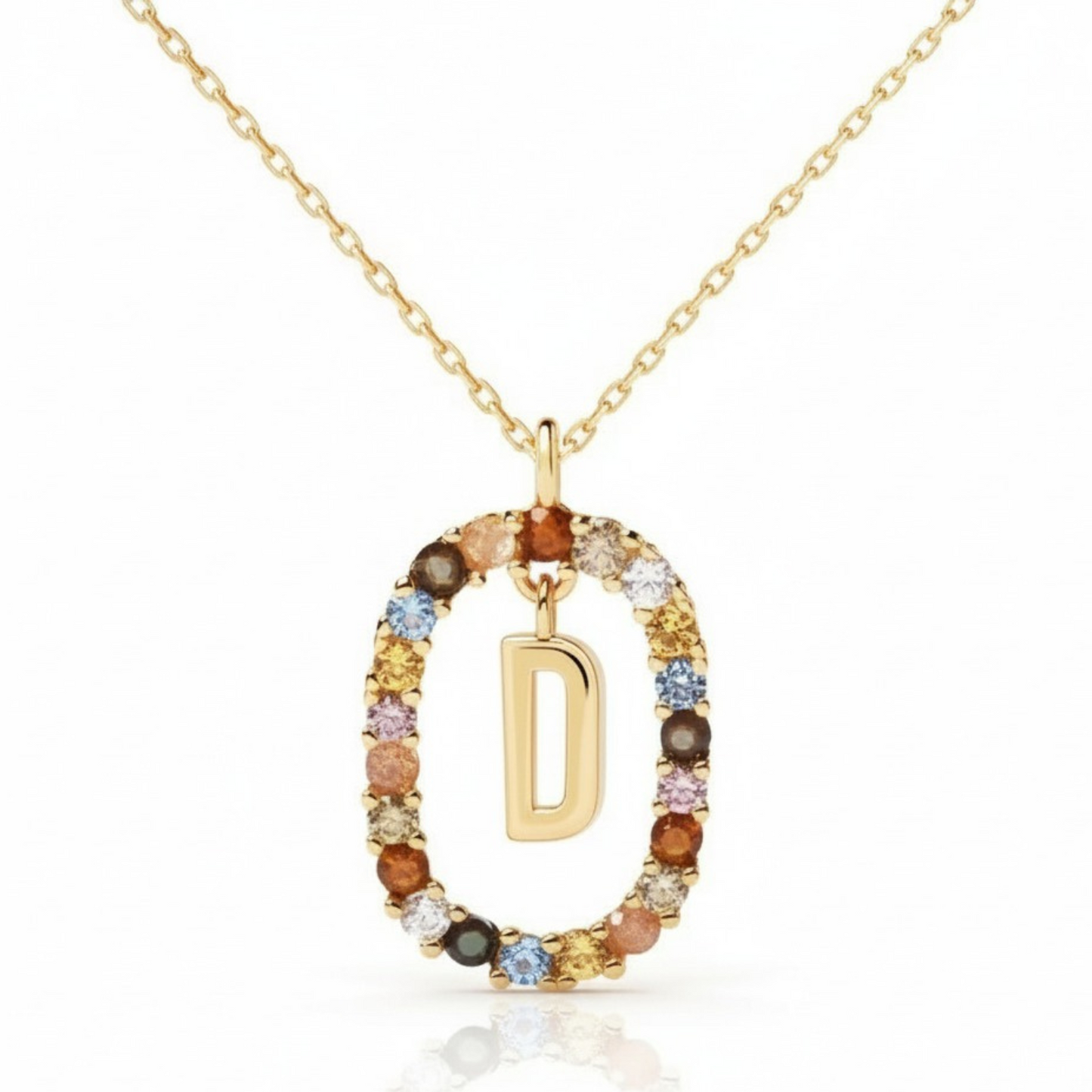 Naszyjnik z literą "Rainbow"