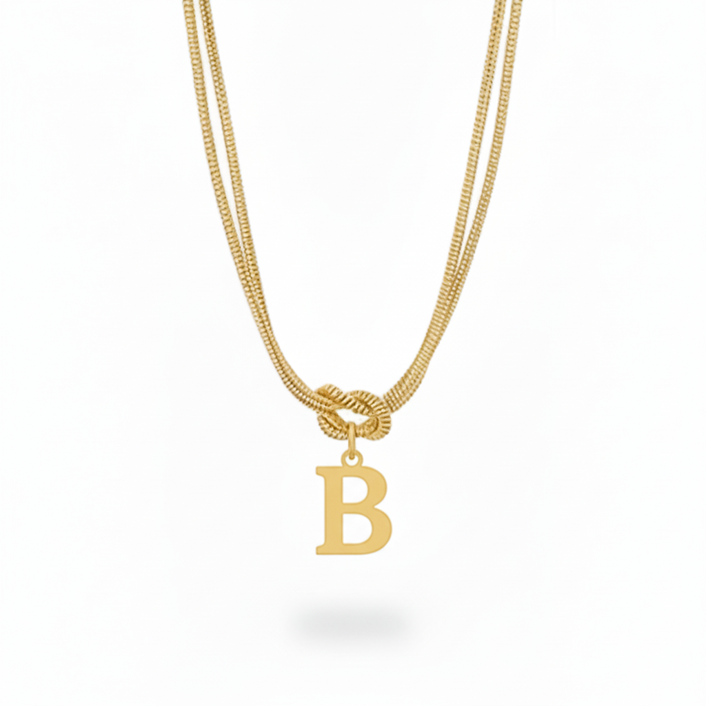 Naszyjnik z literą "Alphabet Knot"
