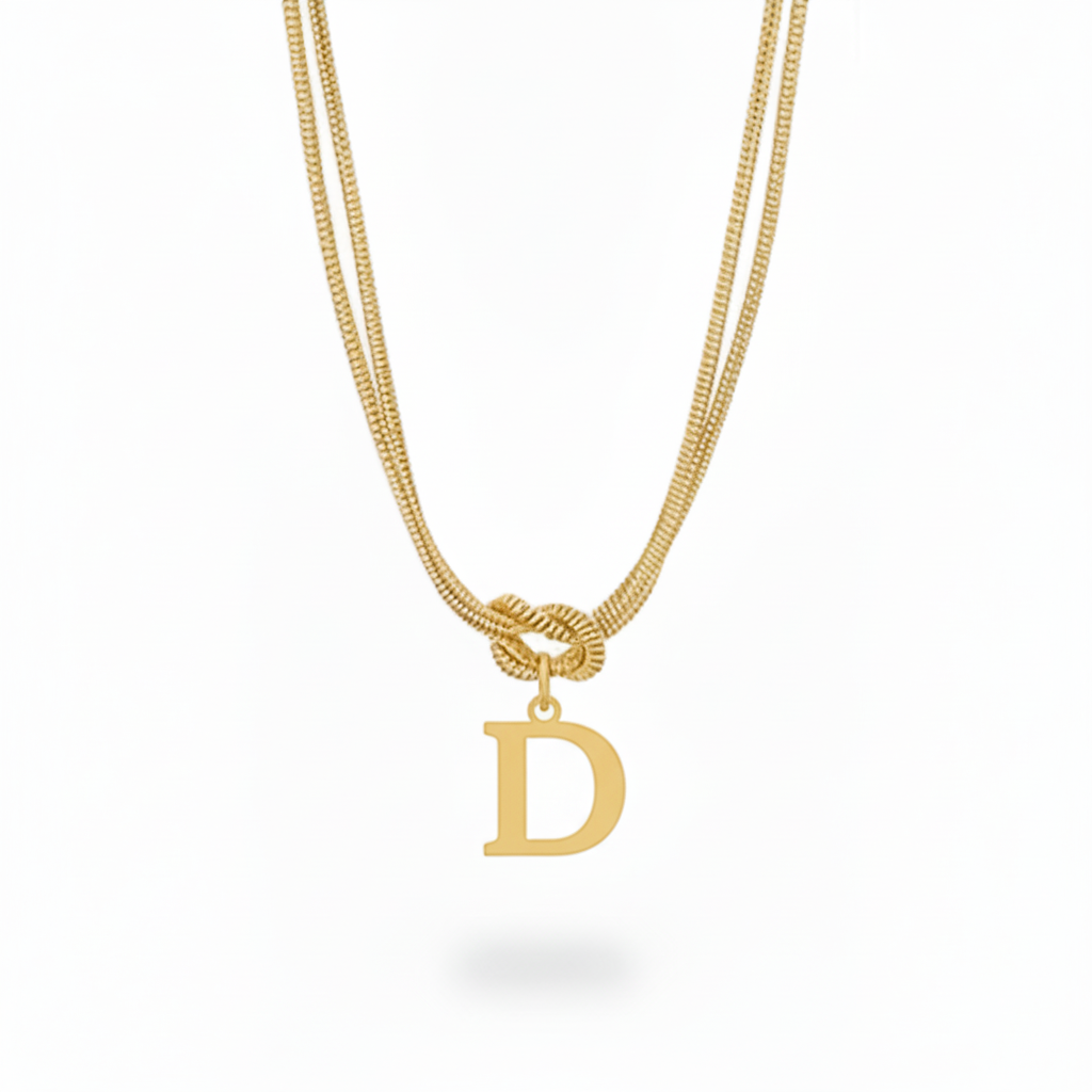 Naszyjnik z literą "Alphabet Knot"