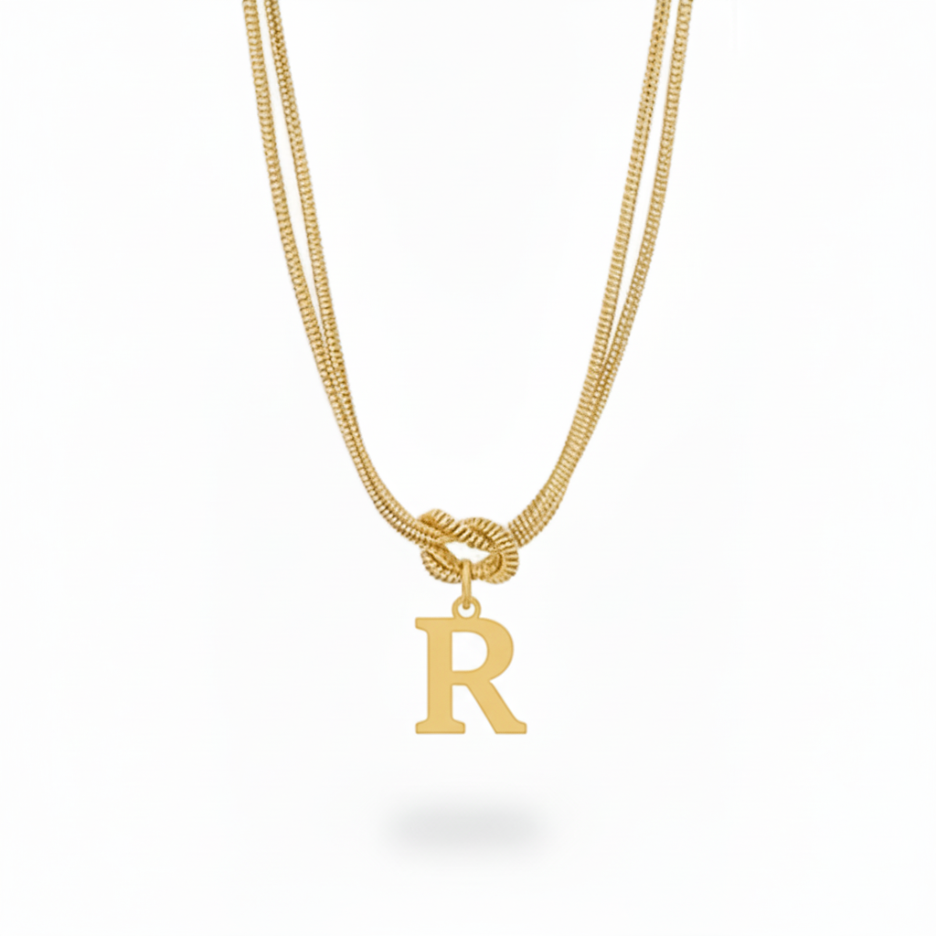 Naszyjnik z literą "Alphabet Knot"