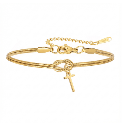 Podwójna bransoletka z inicjałami "Knot"