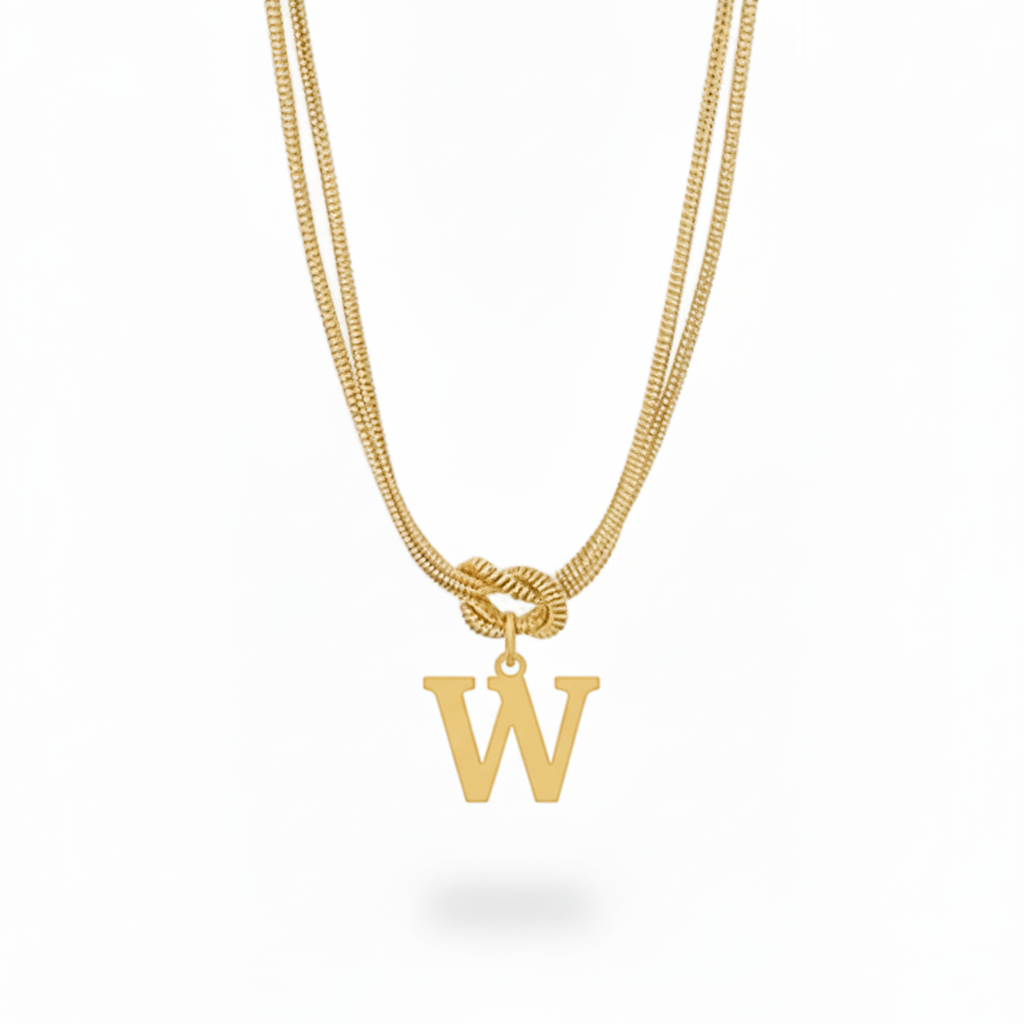 Naszyjnik z literą "Alphabet Knot"