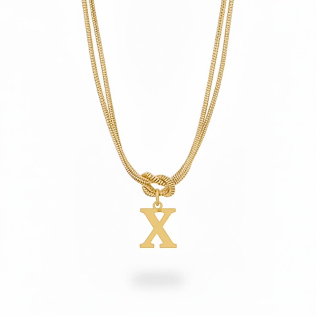 Naszyjnik z literą "Alphabet Knot"