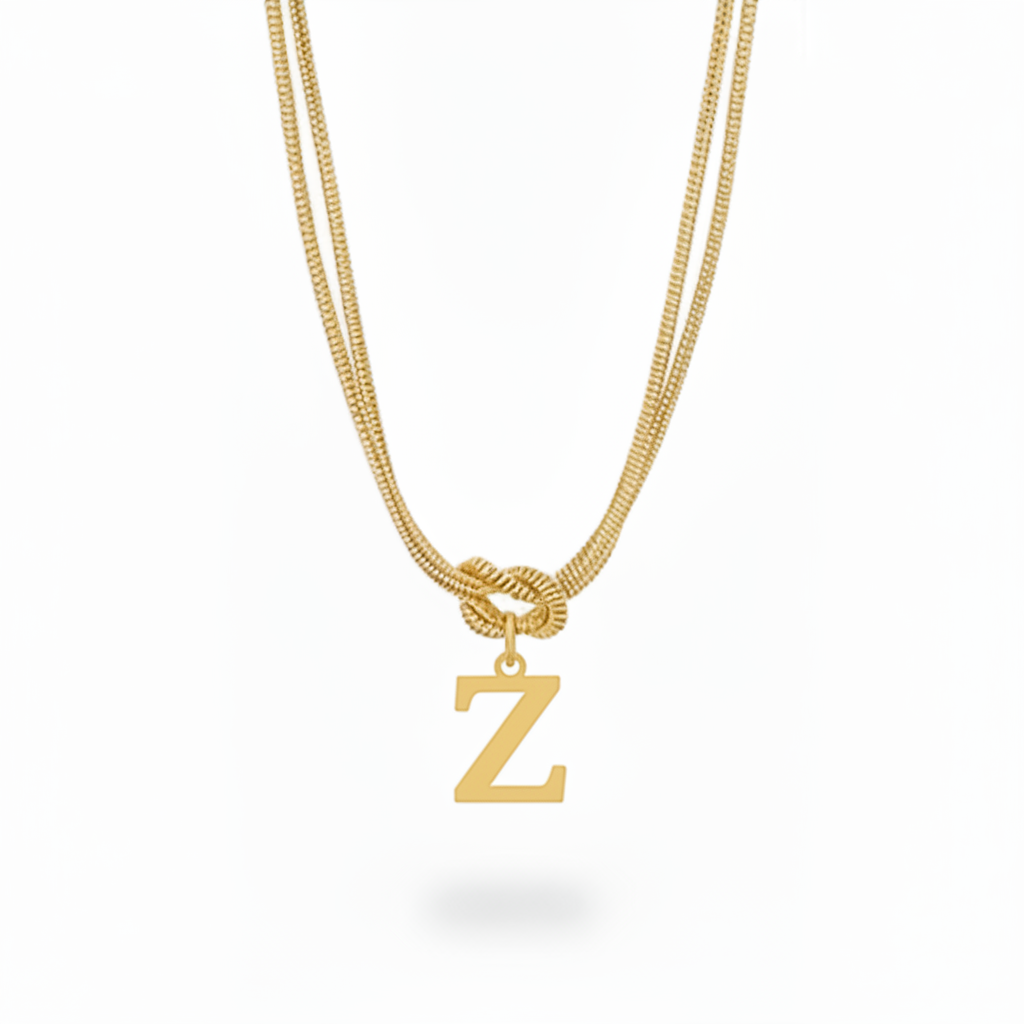 Naszyjnik z literą "Alphabet Knot"