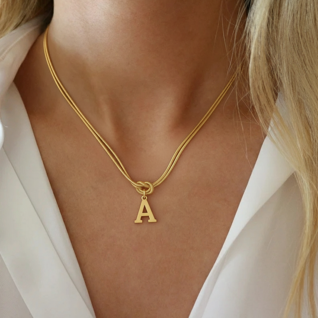 Naszyjnik z literą "Alphabet Knot"