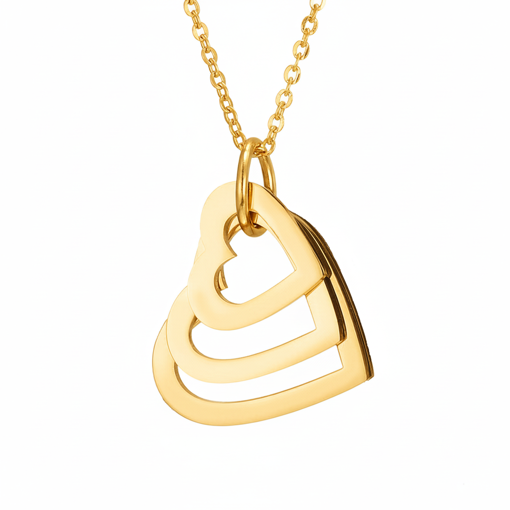 Naszyjnik z imieniem "Zagnieżdżone Serca"