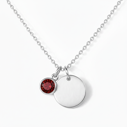 Grawerowany naszyjnik "Birthstone Disc"