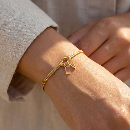 Podwójna bransoletka z inicjałami "Knot"